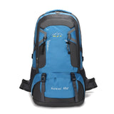 NNEDSZ Large 60L Blue Waterproof Hiking Backpack for Travel, Camping, and Outdoor Adventures - Durable and Lightweight