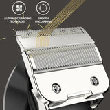 NNEDSZ White Professional Cordless Hair Clipper with LED Display - Rechargeable Electric Hair Trimmer for Men