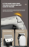NNEDSZ White Professional Cordless Hair Clipper with LED Display - Rechargeable Electric Hair Trimmer for Men