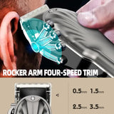 NNEDSZ Gray Professional Cordless Hair Clipper with LED Display - Rechargeable Electric Hair Trimmer for Men