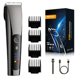 NNEDSZ Black Professional Rechargeable Hair Clipper with Digital LED Display - Precision Trimmer for Men