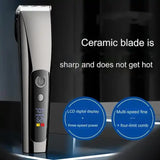 NNEDSZ Black Professional Rechargeable Hair Clipper with Digital LED Display - Precision Trimmer for Men