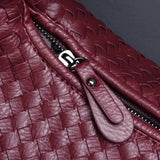 NNEDSZ Dark Brown Elegant Woven PU Leather Hobo Bag - Stylish Large-Capacity Shoulder Handbag for Women