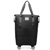 NNEDSZ Black Large Capacity Foldable Travel Bags with Wheels - Lightweight Waterproof Duffel Totes