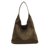 NNEDSZ Minimalist Faux Suede Tote Bags - Soft Large Capacity Handbags for Everyday Use ( Green )