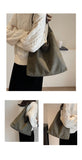 NNEDSZ Minimalist Faux Suede Tote Bags - Soft Large Capacity Handbags for Everyday Use ( Green )