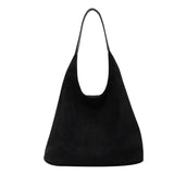 NNEDSZ Minimalist Faux Suede Tote Bags - Soft Large Capacity Handbags for Everyday Use ( Black )