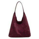 NNEDSZ Minimalist Faux Suede Tote Bags - Soft Large Capacity Handbags for Everyday Use ( Brown)