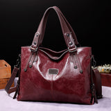 NNEDSZ Classic Vintage PU Leather Handbag-Spacious Shoulder and Crossbody Tote for Women (Wine Red)