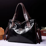 NNEDSZ Classic Vintage PU Leather Handbag-Spacious Shoulder and Crossbody Tote for Women (Black)