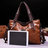 NNEDSZ Classic Vintage PU Leather Handbag-Spacious Shoulder and Crossbody Tote for Women (Black)