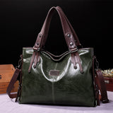 NNEDSZ Classic Vintage PU Leather Handbag-Spacious Shoulder and Crossbody Tote for Women (Green)