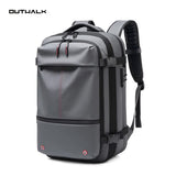 NNEDSZ Gray Expandable Waterproof Laptop Backpack - Fits 17-Inch Laptop, Anti-Theft Design, Travel Friendly
