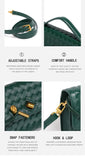 NNEDSZ Coffee Luxury Woven PU Leather Clutch - Elegant Women's Evening Baguette Bag with Adjustable Shoulder Strap
