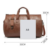 NNEDSZ Purple PU Leather Travel Duffel Bag - Large Capacity Waterproof Suit Bag with Shoe Compartment