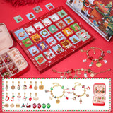 NNEDSZ Christmas Jewelry Advent Calendar - DIY Charm Bracelet Kit with 24 Days of Surprises