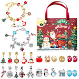 NNEDSZ M-10 Christmas Jewelry Advent Calendar - DIY Charm Bracelet Kit with 24 Days of Surprises