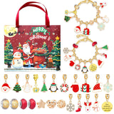NNEDSZ M-15ST Christmas Jewelry Advent Calendar - DIY Charm Bracelet Kit with 24 Days of Surprises