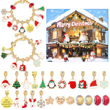 NNEDSZ M-17L Christmas Jewelry Advent Calendar - DIY Charm Bracelet Kit with 24 Days of Surprises