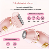 NNEDSZ U34 Pink 2-in-1 Electric Razor for Women - Multifunctional Rechargeable Hair Removal Shaver