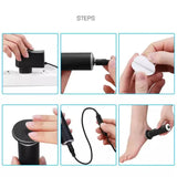 NNEDSZ Silver Electric Foot Callus Remover - Portable Pedicure Tool for Smooth Feet