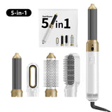 NNEDSZ White 5-in-1 Hot Air Styler - Multifunctional Hair Dryer and Curler with 3-Speed Control, 220V
