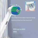 NNEDSZ White Rechargeable Electric Toothbrush with Travel Case - 8 Replacement Heads for Deep Cleaning