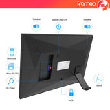 NNEDSZ 10.1-Inch Wooden Frame WiFi Digital Photo Frame - 16GB Storage, IPS Touchscreen, App Remote Sharing