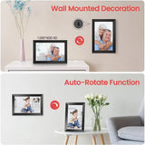 NNEDSZ 10.1-Inch Wooden Frame WiFi Digital Photo Frame - 16GB Storage, IPS Touchscreen, App Remote Sharing