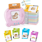 NNEDSZ Pink Bear-Shaped Early Education Card Reader - Interactive Learning Toy with 510 Flashcards for Kids