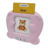 NNEDSZ Pink Bear-Shaped Early Education Card Reader - Interactive Learning Toy with 510 Flashcards for Kids
