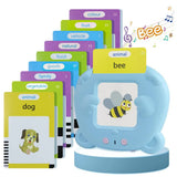 NNEDSZ Blue Bear-Shaped Early Education Card Reader - Interactive Learning Toy with 510 Flashcards for Kids