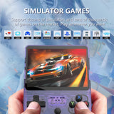 NNEDSZ Purple Retro Portable Gaming Console with 128GB, 2 Memory Card - 3D Games, HD Display, and Dual Joysticks