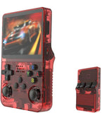 NNEDSZ Red Retro Portable Gaming Console with 128GB, 2 Memory Card - 3D Games, HD Display, and Dual Joysticks