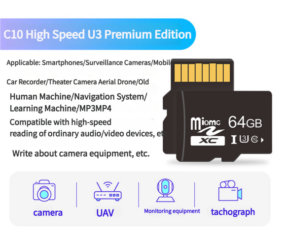 NNEDSZ 2PCS 64GB Micro SD Card C10-U3 High-Speed Memory Card - Ideal for MP3 Players, Cameras, Radios.and More