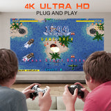 NNEDSZ P30 Max 4K Ultra HD Projector with 3D Gaming - Includes 2 Wireless Controllers, Remote Control, and Streaming Support