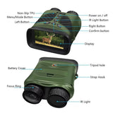 NNEDSZ Green Digital Night Vision Binoculars - 3.0'' IPS Screen, 10X Optical Zoom, 2.5K Video Recording, Infrared for 300m Range
