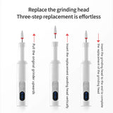 NNEDSZ White Electric Nail Drill Machine M3 - 3-Speed Adjustable, USB-C Rechargeable, Manicure & Pedicure Tool with 6 Ceramic Drill Bits