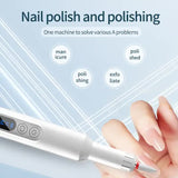 NNEDSZ White Electric Nail Drill Machine M3 - 3-Speed Adjustable, USB-C Rechargeable, Manicure & Pedicure Tool with 6 Ceramic Drill Bits