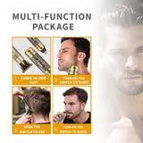 NNEDSZ 3-in-1 Professional Hair Clipper Set - Rechargeable Beard Trimmer, Nose Hair Trimmer, and Electric Shaver with USB Cable, Cleaning Brush, and Attachments