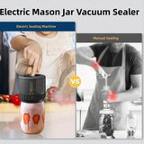 NNEDSZ Portable Vacuum Sealer for Mason Jars,Regular Model KZ-80 (60 sec stop or manual stop) - White Electric Food Preservation Machine with  LED Display