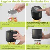 NNEDSZ Portable Vacuum Sealer for Mason Jars, KZ-80S (Automatic stop) - Black Electric Food Preservation Machine with  LED Display