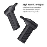 NNEDSZ Black High-Speed Mini Turbo Fan for Camping and Outdoor Use - Handheld 130,000 RPM Brushless Blower & Dust Cleaner