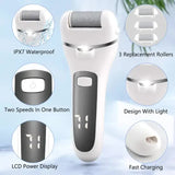 NNEDSZ Black Rechargeable Electric Foot File Callus Remover with LED Display and USB Charging