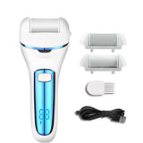 NNEDSZ Blue Rechargeable Electric Foot File Callus Remover with LED Display and USB Charging