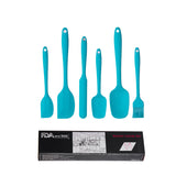 NNEDSZ 6-Piece Silicone Kitchen Utensil Set - Heat Resistant Baking Tools with Spatulas, Spoon, and Brush (Blue)(2 set/12PCS)