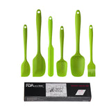 NNEDSZ 6-Piece Silicone Kitchen Utensil Set - Heat Resistant Baking Tools with Spatulas, Spoon, and Brush (Green)(2 set/12PCS)