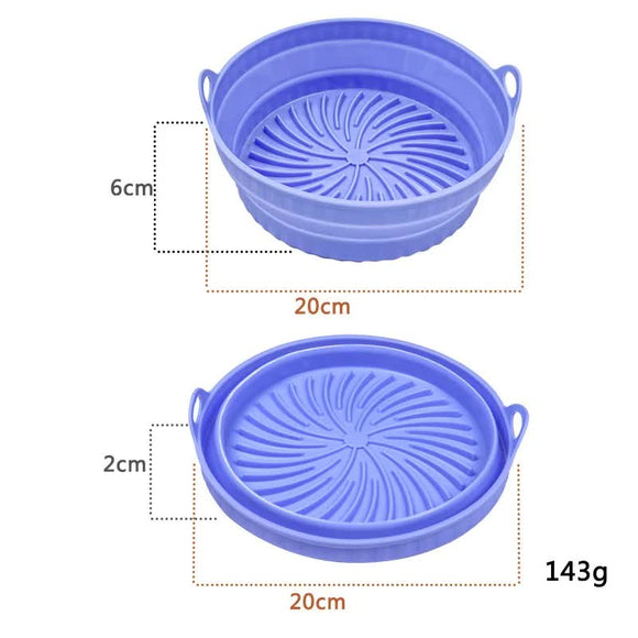 NNEDSZ 3D Round Air Fryer Silicone Liners - Food-Grade, Non-Stick, Reusable Basket Mats for Air Fryers, Ovens, and Microwaves (4 PCS Blue)