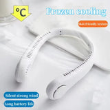 NNEDSZ 2PCS Black Leafless Hanging Neck Fan - Rechargeable Portable Hands-Free Cooling Fan with 3 Speeds