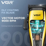 NNEDSZ VGR Professional Hair Clipper Set - 9000 RPM Vector Motor, Rechargeable Cordless Grooming Kit with Accessories